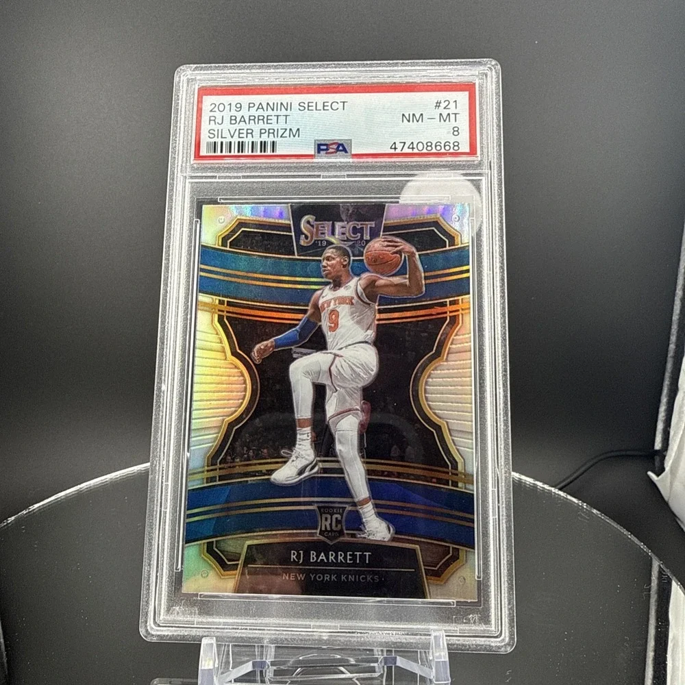2019‎ Panini Select Tri-Color Prizm RJ Barrett Rookie #21 PSA 8 Knicks